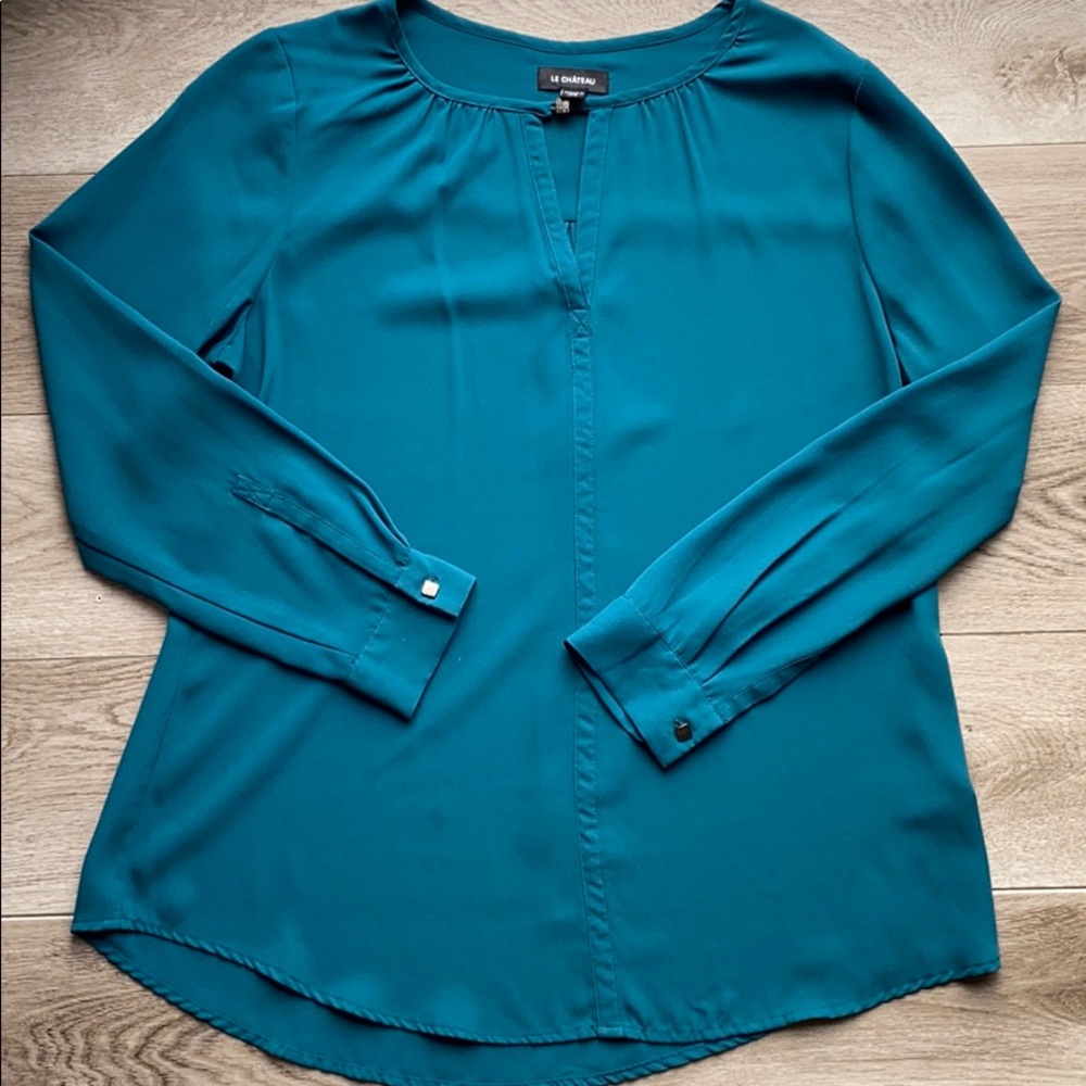 Le château dark green blouse. Size L